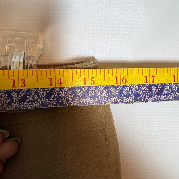 Moda International Tan Suede Leather Lace Up Pants Womens 6 Flare Y2K Western - Picture 4 of 9